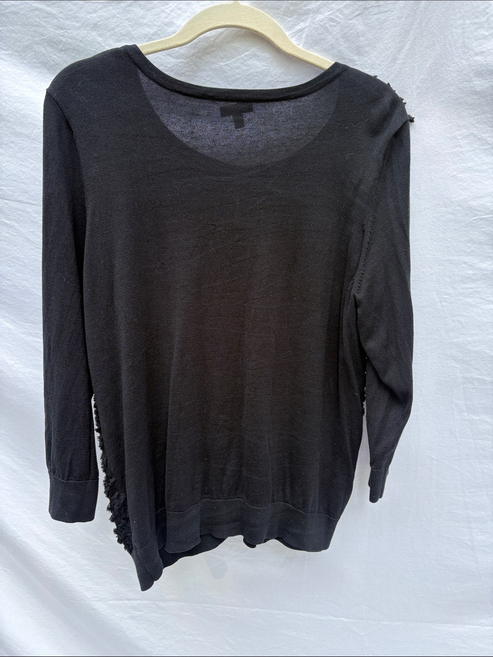 Talbots Black Ruffle-Textured Button Cardigan - Picture 7 of 10